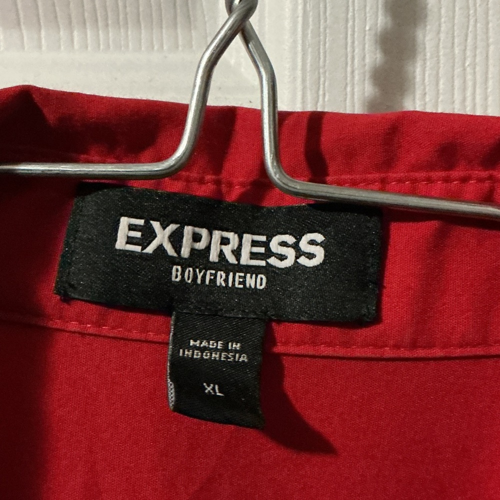 Express Vibrant Red Collared Shirt - Picture 3 of 6
